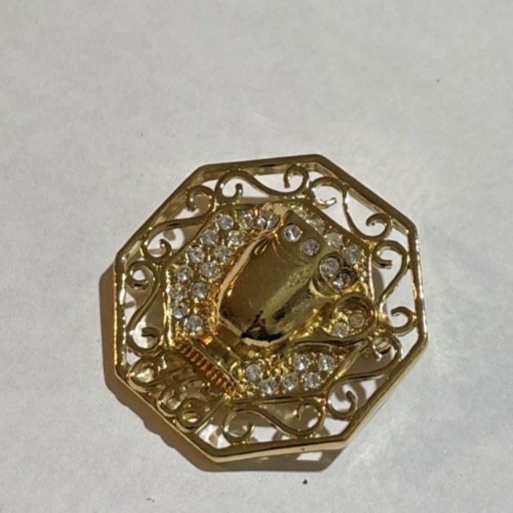 Vintage Avon Honor Society 1994 1995 Crystal Cup Gold Tone Brooch Pin